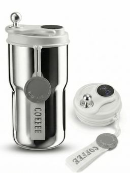 YELONA - Temperature Display Silver Coffee Tumbler