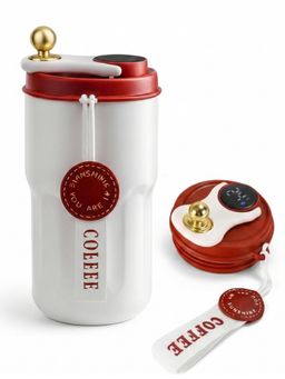YELONA - Temperature Display Red Coffee Tumbler