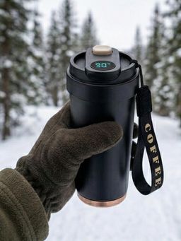 YELONA - Temperature Display Black Coffee Tumbler