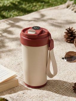 YELONA - Temperature Display Beige Coffee Tumbler