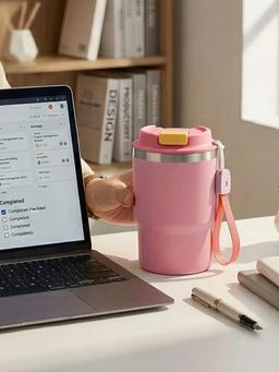 YELONA - Spill-Resistant Stainless Steel Blush Pink Coffee Tumbler