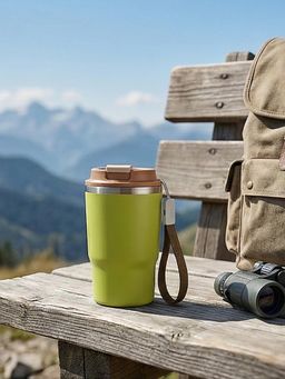 YELONA - Spill-Resistant Stainless Steel Lime Green Coffee Tumbler