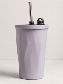 YELONA - Insulated Electric Lavender Coffee Tumbler with Steel Straw
