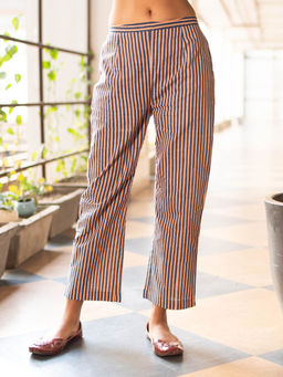 Akiso - Blue Striped Straight Fit Pants