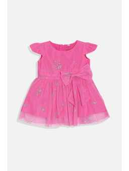 Allen Solly - Girls Pink Printed Regular Fit Party Dress