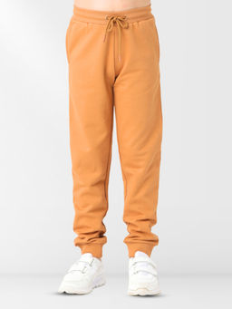 Nuego - Boys Brown Solid Pure Cotton Mid Rise Joggers