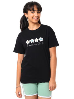 Nuego - Boys Black Floral Pure Cotton T-shirt & Shorts