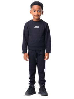 Nuego - Boys Black Pure Cotton Sweatshirt & Joggers
