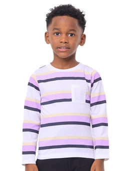 Nuego - Boys Stripe Multi-Color Bio Finish Cotton T-shirt