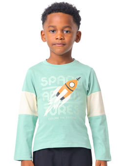 Nuego - Boys Blue Printed Bio Finish Cotton T-shirt