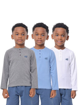 Nuego - Boys Multi-Color Solid Cotton T-shirts (Pack of 3)