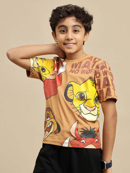 Kidsville - Brown Official Lion King Printed Regular Fit T-shirt