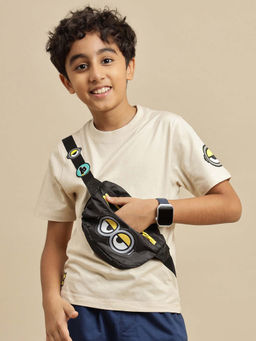 Kidsville - Beige Official Minions Printed Regular Fit T-shirt