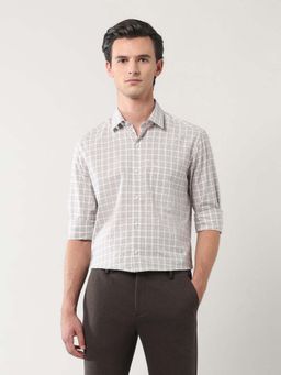 Arrow - Grid Tattersall Checked Manhattan Slim Fit Shirt