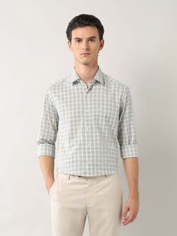 Arrow - Grid Tattersall Checked Pure Cotton Shirt