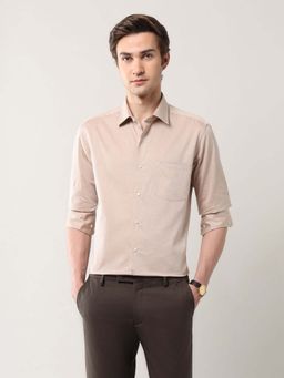 Arrow - Printed Manhattan Slim Fit Shirt - Beige