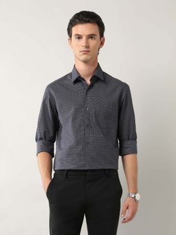 Arrow - Micro Checked Dobby Shirt - Grey