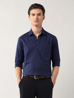 Arrow - Manhattan Slim Fit Pure Cotton Shirt - Navy Blue