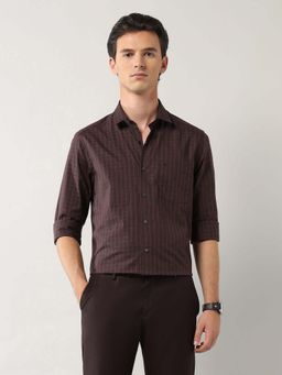 Arrow - Grid Tattersall Checked Pure Cotton Shirt - Brown