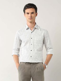 Arrow - All-Over Printed Satin Shirt - White