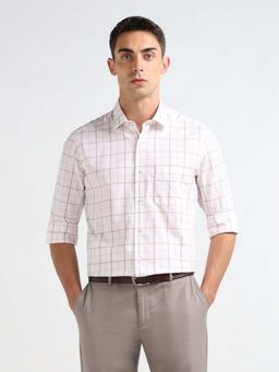 Arrow - Windowpane Checked Manhattan Slim Fit Shirt