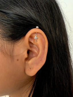 Boldiful - Ganesha 925 Sterling Silver Cubic Zirconia Drop Earrings