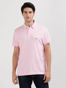 Tommy Hilfiger - Pink Collar Neck Solid Polo T-Shirt