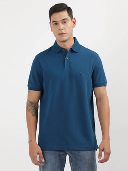 Tommy Hilfiger - Blue Collar Neck Solid Polo T-Shirt
