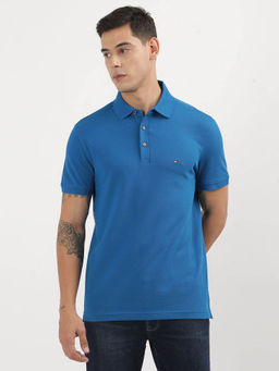 Tommy Hilfiger - Blue Collar Neck Solid Polo T-Shirt