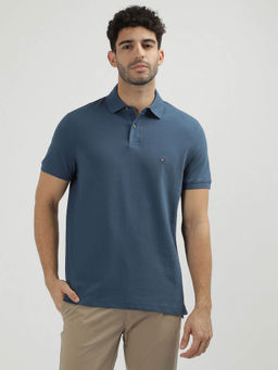 Tommy Hilfiger - Blue Collar Neck Solid Polo T-Shirt