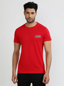Tommy Hilfiger - Red Crew Neck Solid T-Shirt