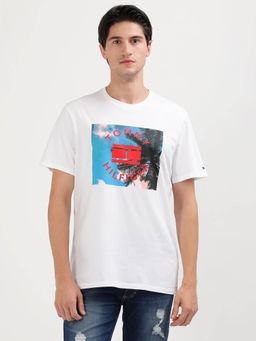 Tommy Hilfiger - White Crew Neck Printed T-Shirt
