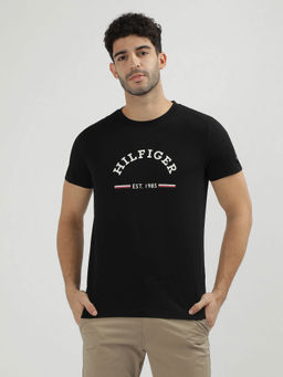 Tommy Hilfiger - Black Crew Neck Printed T-Shirt
