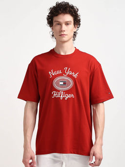 Tommy Hilfiger - Red Crew Neck Graphic T-Shirt