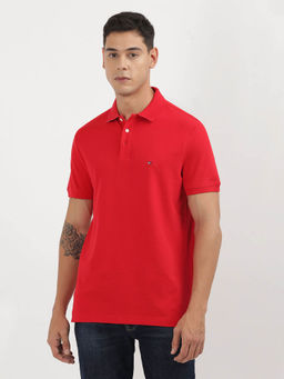 Tommy Hilfiger - Red Solid Polo T-Shirt