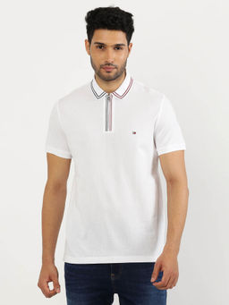 Tommy Hilfiger - White Solid Polo T-Shirt