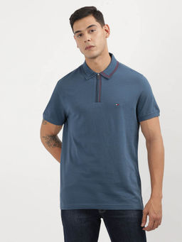 Tommy Hilfiger - Blue Collar Neck Solid Polo T-Shirt
