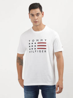 Tommy Hilfiger - White Crew Neck Embroidered T-Shirt