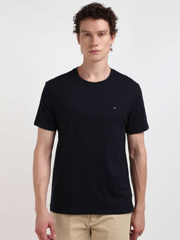 Tommy Hilfiger - Navy Blue Collar Neck Solid Polo T-Shirt