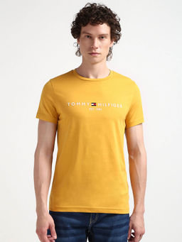 Tommy Hilfiger - Yellow Crew Neck Solid T-Shirt