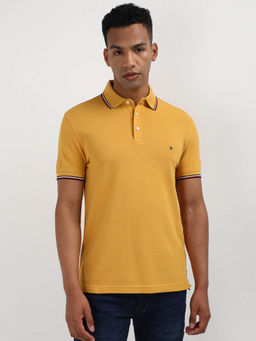 Tommy Hilfiger - Yellow Collar Neck Solid Polo T-Shirt