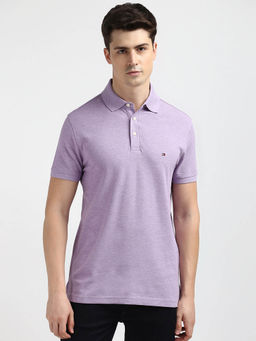 Tommy Hilfiger - Purple Collar Neck Solid Polo T-Shirt