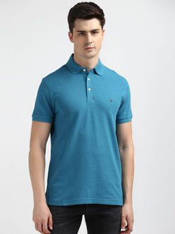 Tommy Hilfiger - Blue Textured Polo T-Shirt