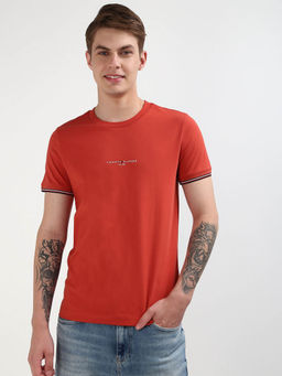Tommy Hilfiger - Red Crew Neck Solid T-Shirt