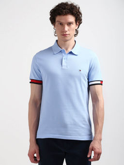 Tommy Hilfiger - Blue Collar Neck Solid Polo T-Shirt