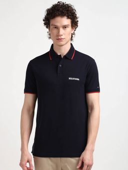 Tommy Hilfiger - Navy Blue Solid Polo T-Shirt