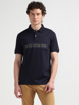 Tommy Hilfiger - Navy Blue Collar Neck Solid Polo T-Shirt