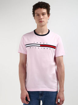 Tommy Hilfiger - Pink Crew Neck Solid T-Shirt