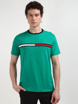 Tommy Hilfiger - Green Crew Neck Solid T-Shirt