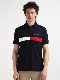 Tommy Hilfiger - Blue Collar Neck Colorblock Polo T-Shirt